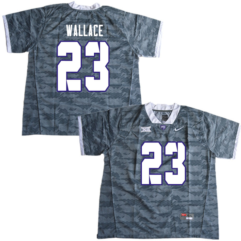 Men #23 Tony Wallace TCU Horned Frogs College Football Jerseys Sale-Gray - Click Image to Close